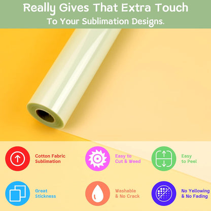 Sublimation Paper 120 Sheets +12" X 20FT Matte Clear HTV Vinyl for Sublimation