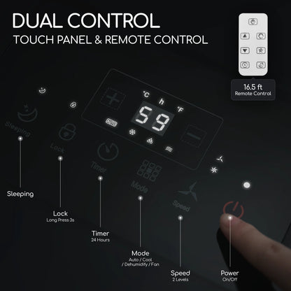 10000 BTU Portable Air Conditioner for Room up to 450 Sq.Ft, 3-In-1 AC Unit with Remote Control - White