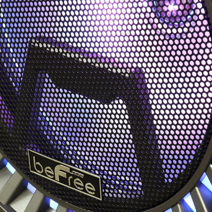 Rechargeable Bluetooth 12Inch Double Subwoofer Portable Party Speaker with Dual Layer Reactive Party Lights, USB, SD and AUX Inputs with FM Radio