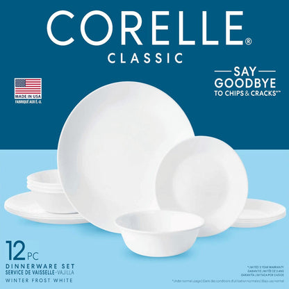 ®- Winter Frost White, round 12-Piece Dinnerware Set