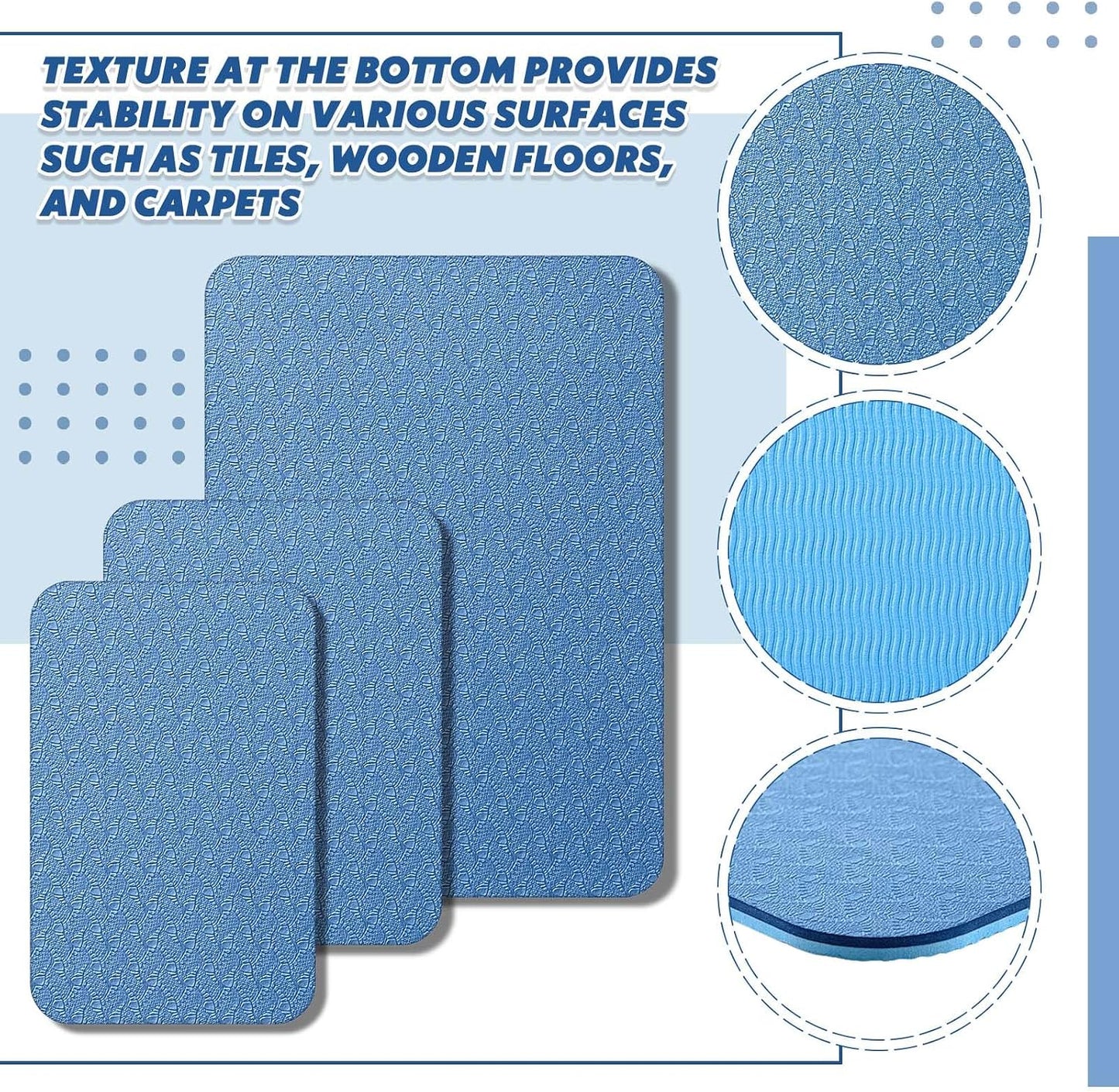 Drydiet 3 Pcs Sewing Machine Muffling Mat Pedal Mat Sewing Machine Pad No Slip Rubber Stay in Place Mats for Calms Vibration(Blue,15 X 20 Inch,14 X 9 Inch,14 X 11 Inch)