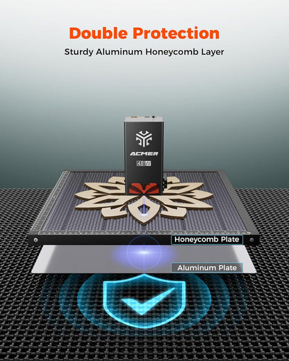 ACMER Honeycomb Laser Bed 300 * 300Mm, Laser Engraver Honeycomb Working Table with Aluminum Backing Plate, Cutting Table for Diode CO₂ Fiber Laser Engravers, Desktop Protection
