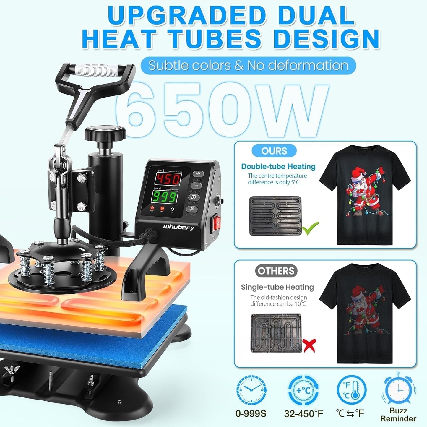 Shirt Press Machine 12X10, Swing Away Heat Press Machine for T Shirts Printing Machine, High-Security HTV Vinyl Heat Press for Sublimation T Shirt Pillow Bag Ceramic Heat Transfer Printer