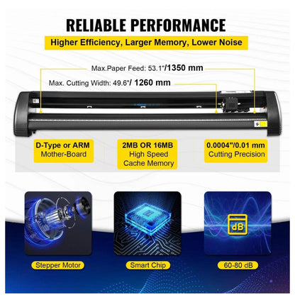 53 Inch Vinyl Cutter Machine, 1350Mm Plotter Cutter with LCD Display & Signmaster Software, PC ONLY - Sign Making Machine with Stand