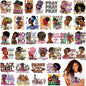 Tellingyou 36 Sheets Iron on Transfers Patches Dtf Ready to Press Vinyl Iron on Patch Embroidered Applique for T Shirt Jacket Pillow Covers Backpack Hoodies DIY Decorations(Black Girl)