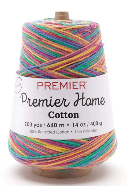 Premier Home Cotton Solid Cone Yarn, Ideal Knitting and Crochet Supplies, Made of Recycled Cotton and Polyester, White