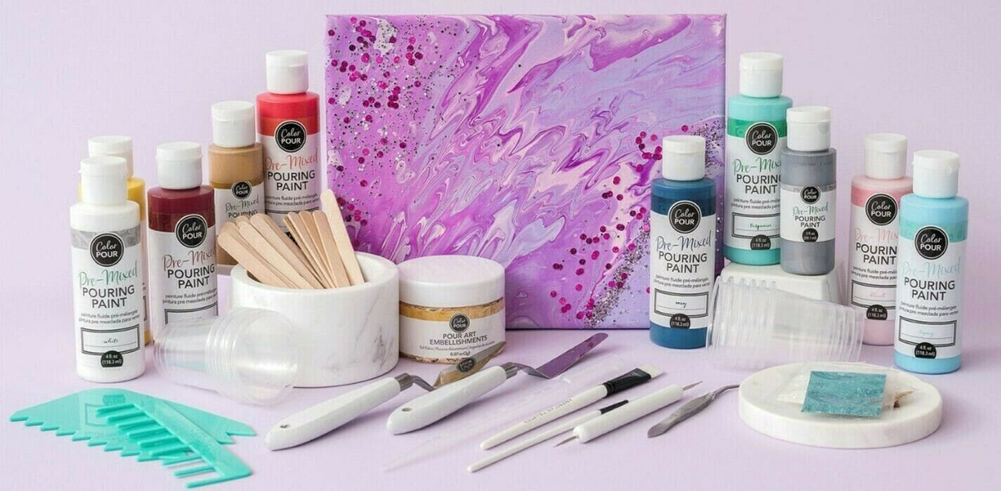 Pre-Mixed Pour Art Value Kit, 81 Piece