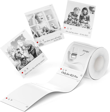 NIIMBOT Photo Papers Compatible with Pro Series Label Makers, Thermal Picture Labels Good Idea to Print Photos, Beauty Memories, Note,List (2.13''X2.67''-54X67Mm)
