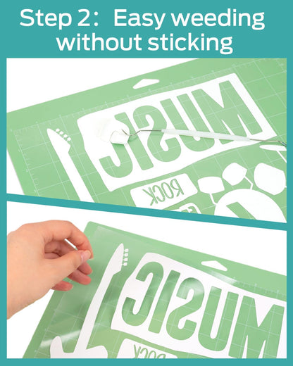 Lzerking Heat Transfer Vinyl White Htv Matte-12 X100Ft Iron on Vinyl Roll for Cricut/Cameo Bundle, DIY Shirts, Bags, Socks, Shoes, Pillow and Other Frabic - Easy to Cut & Weed