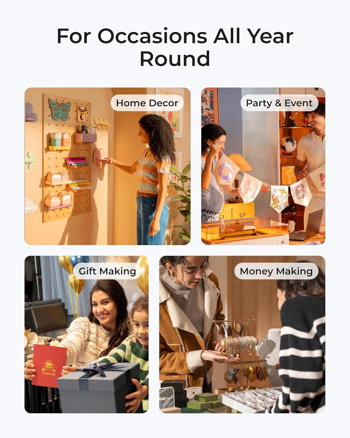 M1 Ultra Laser Cutter and Engraver Machine, 4-In-1 Craft Machine with 10W (10000Mw) Class I Laser Engraver, Inkjet Printing, Blade Cutting, Pen Drawing, Use on 1000+ Materials - Premium Bundle