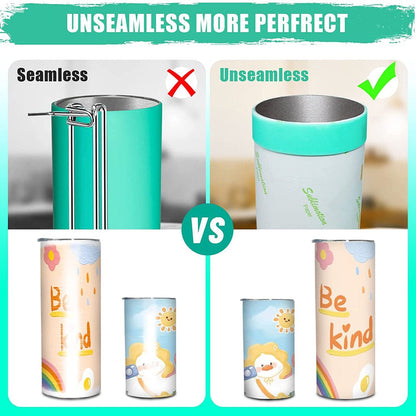 Sublimation Blanks Tumblers Silicone Bands Kit for 20 30 Oz Skinny Straight Blanks Cups with Heat Resistant Gloves Transfer Tapes for Cricut Mug Press Machine Wrap Bundle Tumbler