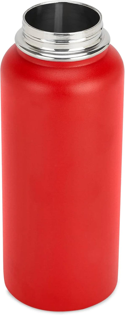 Makerflo 32 Oz Red Hydro Powder Coated Tumbler - 1 Pack Sipper Water Bottle | Craft-Ready for DIY Gifts & Personalization (Laser Engravable, UV DTF, Epoxy, Vinyl) - Not for Sublimation and DTF
