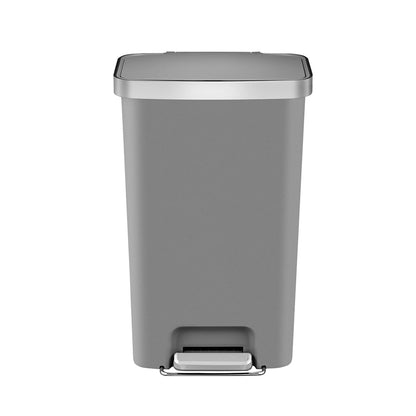 11.9 Gallon Trash Can, Plastic Kitchen Step Trash Can, Gray