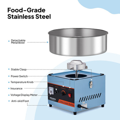 15" Cotton Candy Machine Maker Commercial Candy Floss Maker Stainless Steel