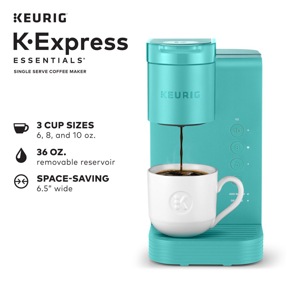 K-Express Essentials Single-Serve K-Cup Pod Coffee Maker, Teal