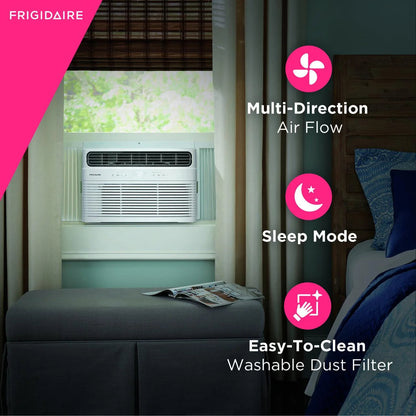 12,000 BTU Smart Window Air Conditioner with Wi-Fi and Remote in White
