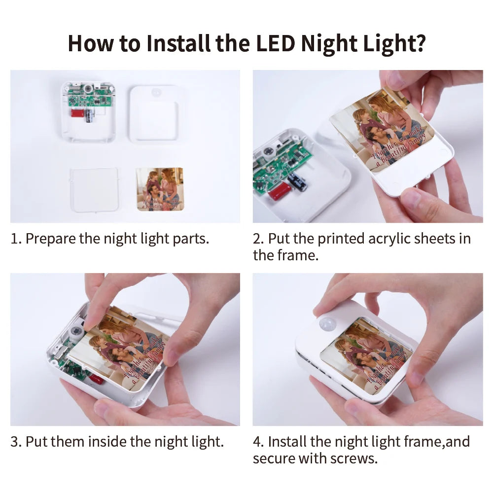 Sublimation LED Night Lights Blanks Plug in Motion Sensor 10 Pack