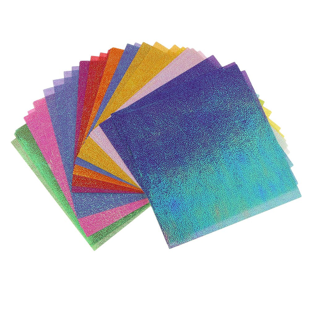 150 Sheet Colorful Glitter Cardstock Paper Sparkly Paper Pearlescent Shimmer Paper Crafting Scrapbook , 7X7Cm