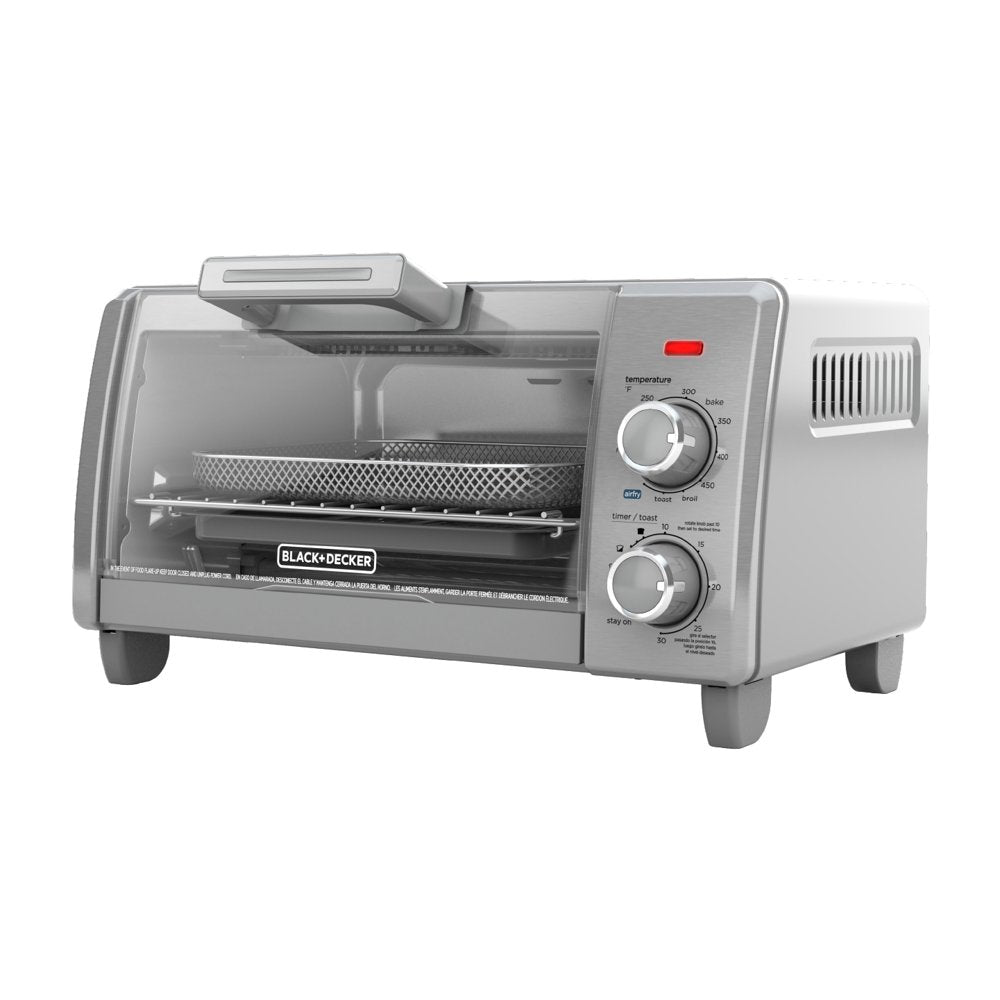 Crisp ‘N Bake Air Fry 4-Slice Toaster Oven, Silver & Black, TO1787SS