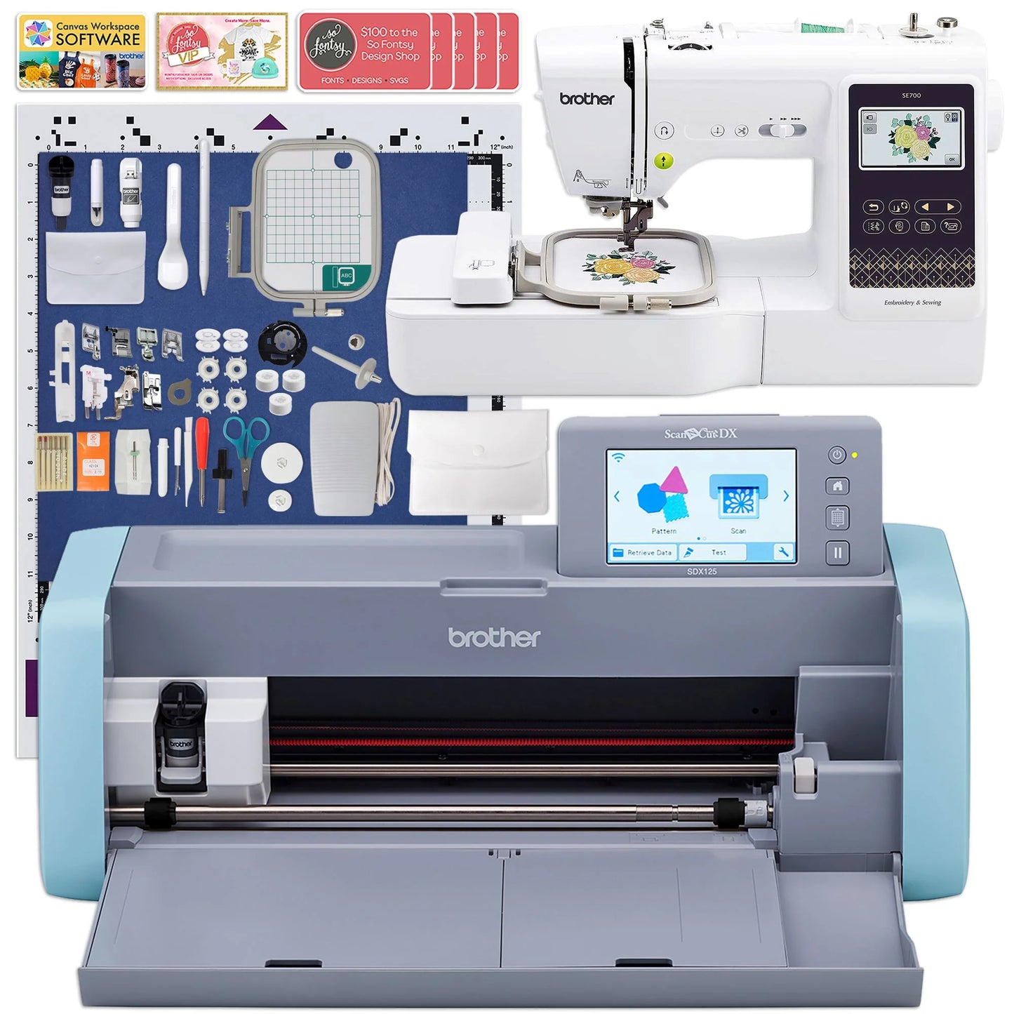 Brother ScanNCut SDX125e Cutting Machine with SE700 Sewing & Embroidery Machine