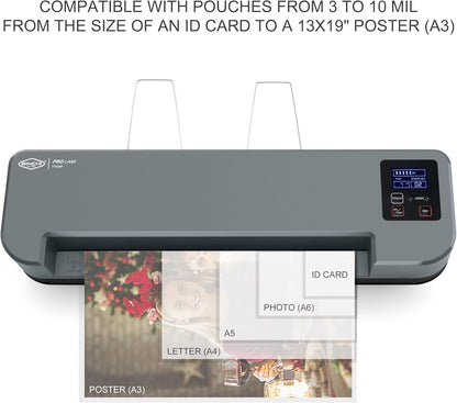 SINCHI 13-Inch 4-Roller Thermal Laminator & Foil Applicator W/Lcd Display, 30S Warm-Up, 16S/Sheet, Supports 3–10 Mil, Micro-Adjust for Smoother Results, Commercial-Grade for Busy Offices, DIY Crafts