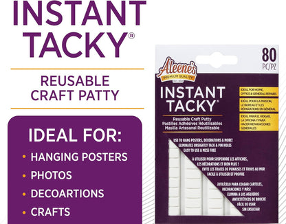 Aleene'S Instant Tcky Reusable Craft Putty, Hang Posters, Decorations, Home Repairs, Easy to Use, Repositionable and Mess Free, 80 Piece