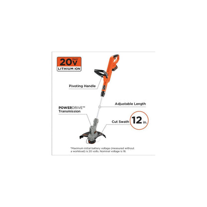 LST300 20V MAX Lithium 12 In. Trimmer/Edger