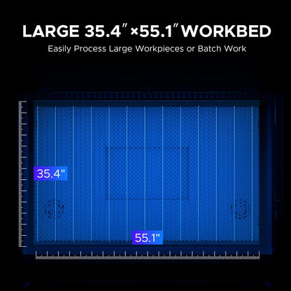 Omtech Pro 150W CO2 Laser Engraver, 55" X 35" Laser Cutter with Built-In Water Chiller 1,200 Mm/S Speed, 4 Way Pass Air Assist, Autofocus Laser Cutting Engraving Etching Machine for Wood Acrylic