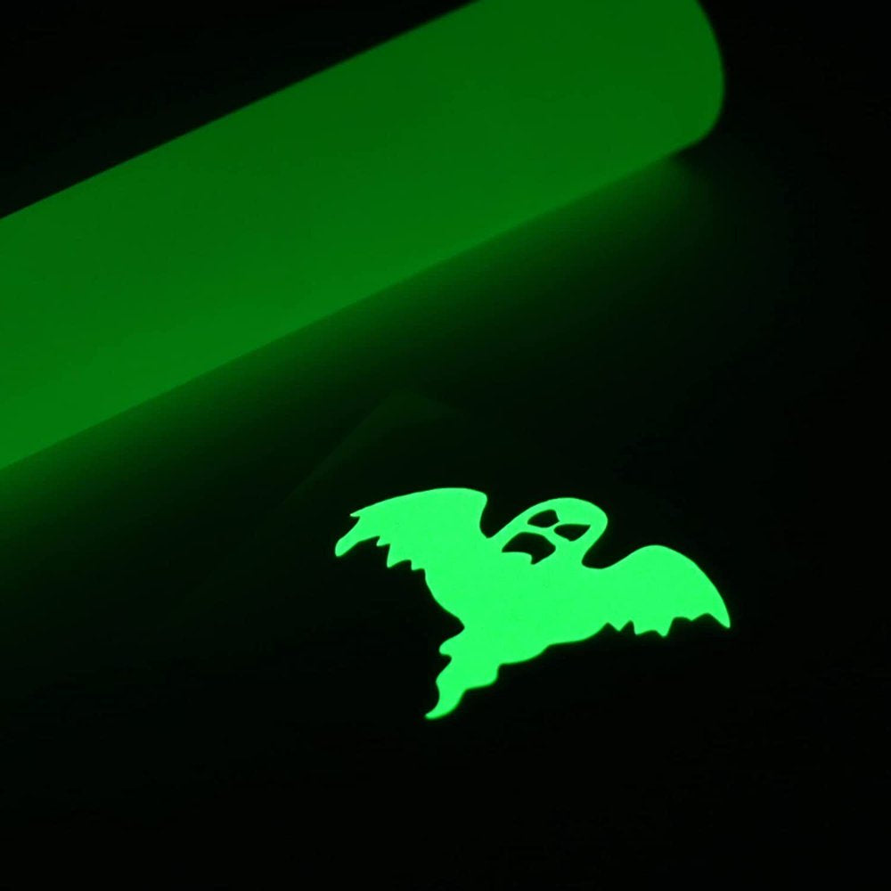 Glow in Dark Permanent Vinyl 12" X 5 FT Neon Permanent Adhesive Vinyl Roll for Craft Cutter（Fluorescent Red to Orange）