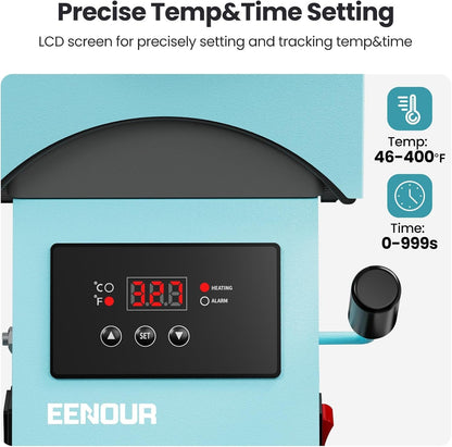 Hat Press Heat Machine for Caps with Presice Temp&Timer Control, Timer Auto Starter, Hat Heat Press with 2 Platens for Trucker Hat & HTV Iron on Vinyl, Sublimation Hat Press, Heat Transfer (Blue)