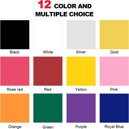 HTV Heat Transfer Vinyl Bundle (12 Pack) - 12" X 5FT HTV Vinyl Rolls, Easy to Cut Iron on Vinyl for All Cutting Machines, Easy to Weed Heat Transfer Vinyl