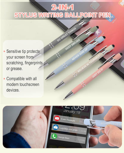 56 PCS Aesthetic School Supplies with Large Pencil Case, 5 Inspirational Ballpoint Pens, 12 Pastel Highlighters, 5 Black Ink Gel Pens, 6 Mechanical Pencils 0.5-0.7Mm College Student Essentials (Pink)