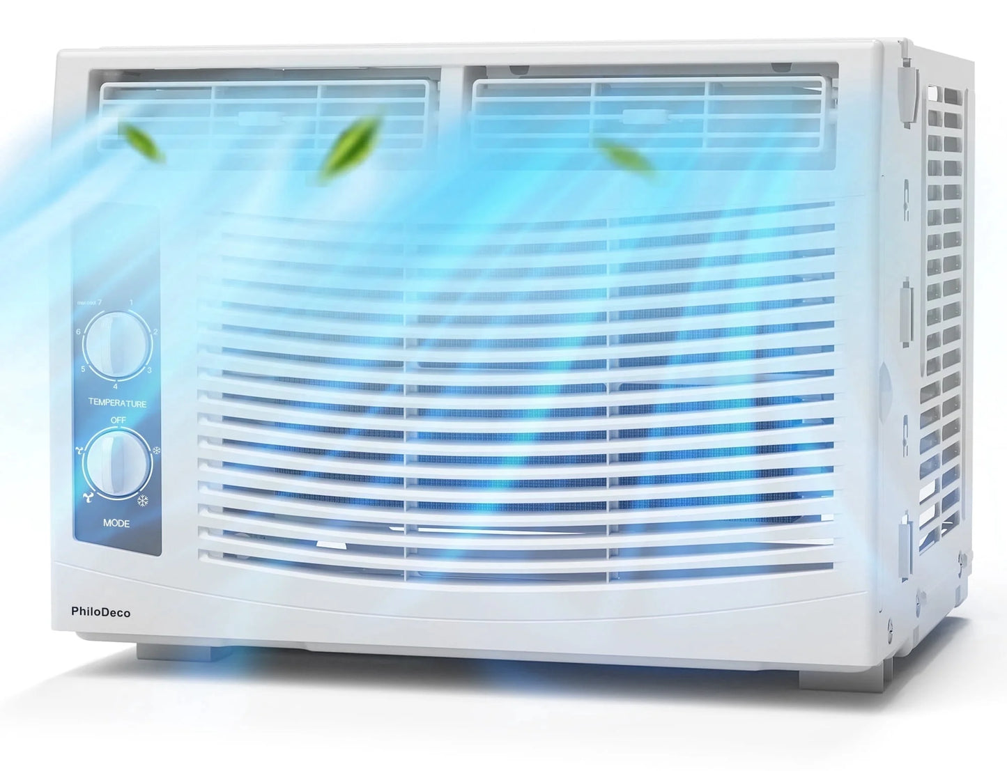 5000 BTU Window Air Conditioner Easy Cool - Capable of Cooling up to 150 Sq Ft. 2 Fan Speeds, 4-Way Air Direction, Mechanical Control, Filter, for Small Room Air Conditioner, Small Ac Unit