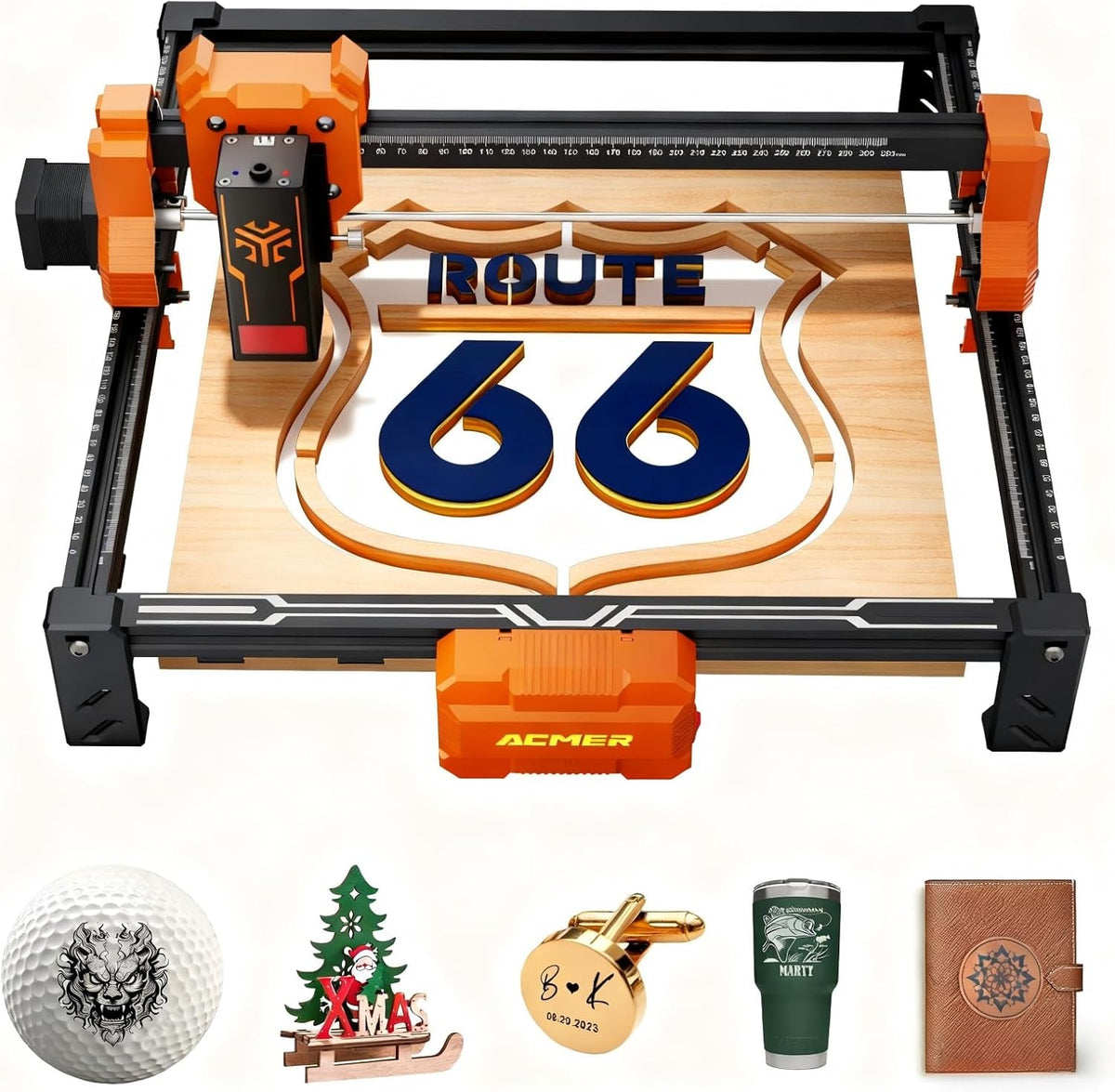 Laser Engraver, ACMER S2 12W (12,000Mw) Laser Cutter Machine, 72W Output, 0.01Mm Precision, 300X300Mm Area, 10000Mm/Min Speed, for Wood, Metal, Leather, Acrylic, DIY & Education