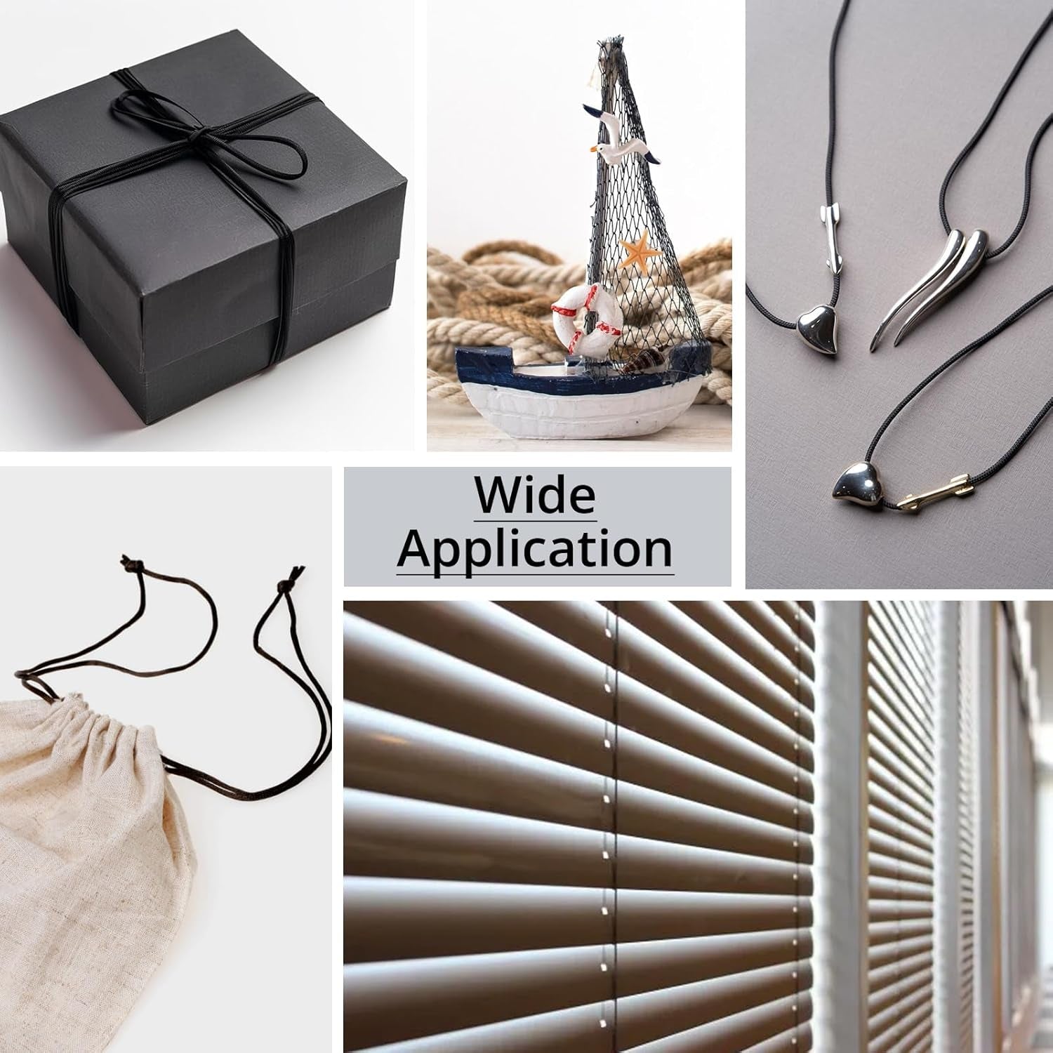 Black Nylon String Cord- 1.5Mm 103 Yards Strong Nylon String, Wear-Resistant No Fading  Satin Silk Cord for Bracelets, Wind Chime, Necklace,Knotting,Jewelry Making,Blinds Cord