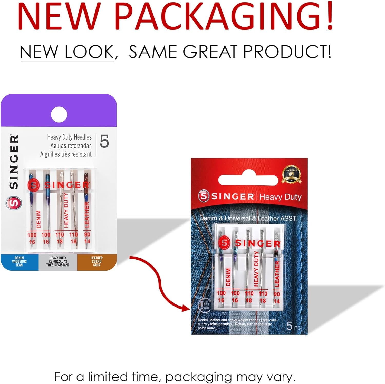 Singer 04801 Universal Heavy Duty Sewing Machine Needles, 5-Count