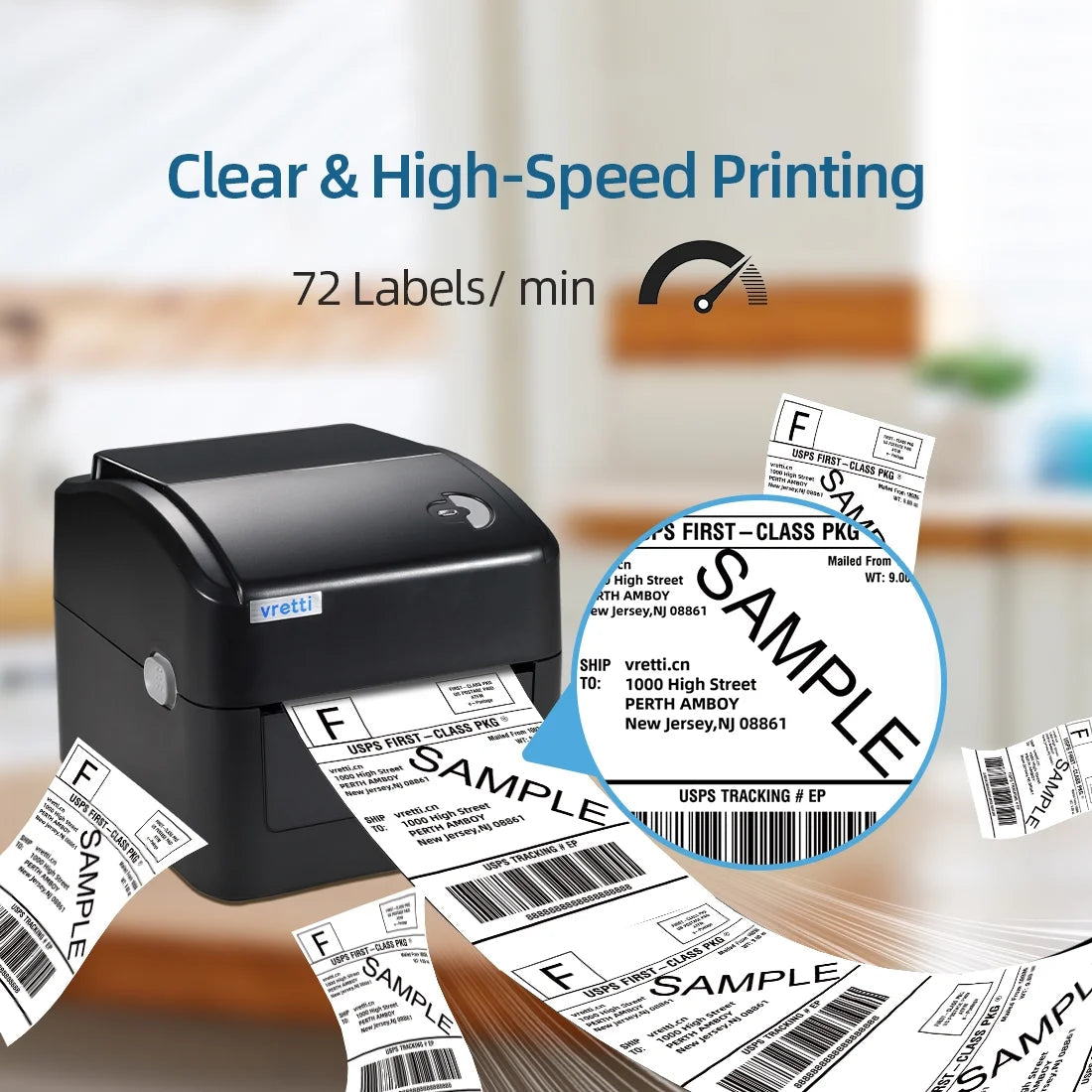 420 Bluetooth Thermal Label Printer , 4X6 Label Printer for Shipping Packages, Compatible with Windows Smartphone
