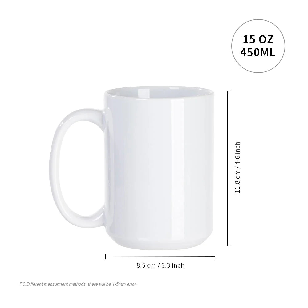Sublimation Mugs Blanks White Ceramic Photo Cups (11Oz or 15Oz) 8 Pack & 24 Pack