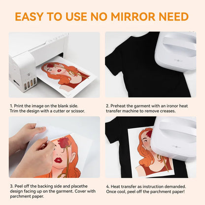 HTVRONT Heat Transfer Paper for T-Shirts-22 Pack Mixed Light & Dark, 8.5" X 11" Printable for Inkjet Printer, Stretchable & Durable Printable Heat Transfer Vinyl