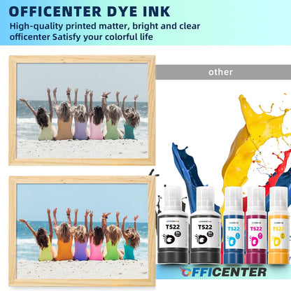 OFFICENTER T522 522 Ink Refill Bottles for ET-2760 ET-4760 ET-2750 ET-2720 ET-3760 ET-2850 ET-15000 ET-2800 ET-4700 ST-4000 ST-2000 ET-3710 ET4810 ET-3850 ET-3750 ET-2803 Printer (2BK C M Y)
