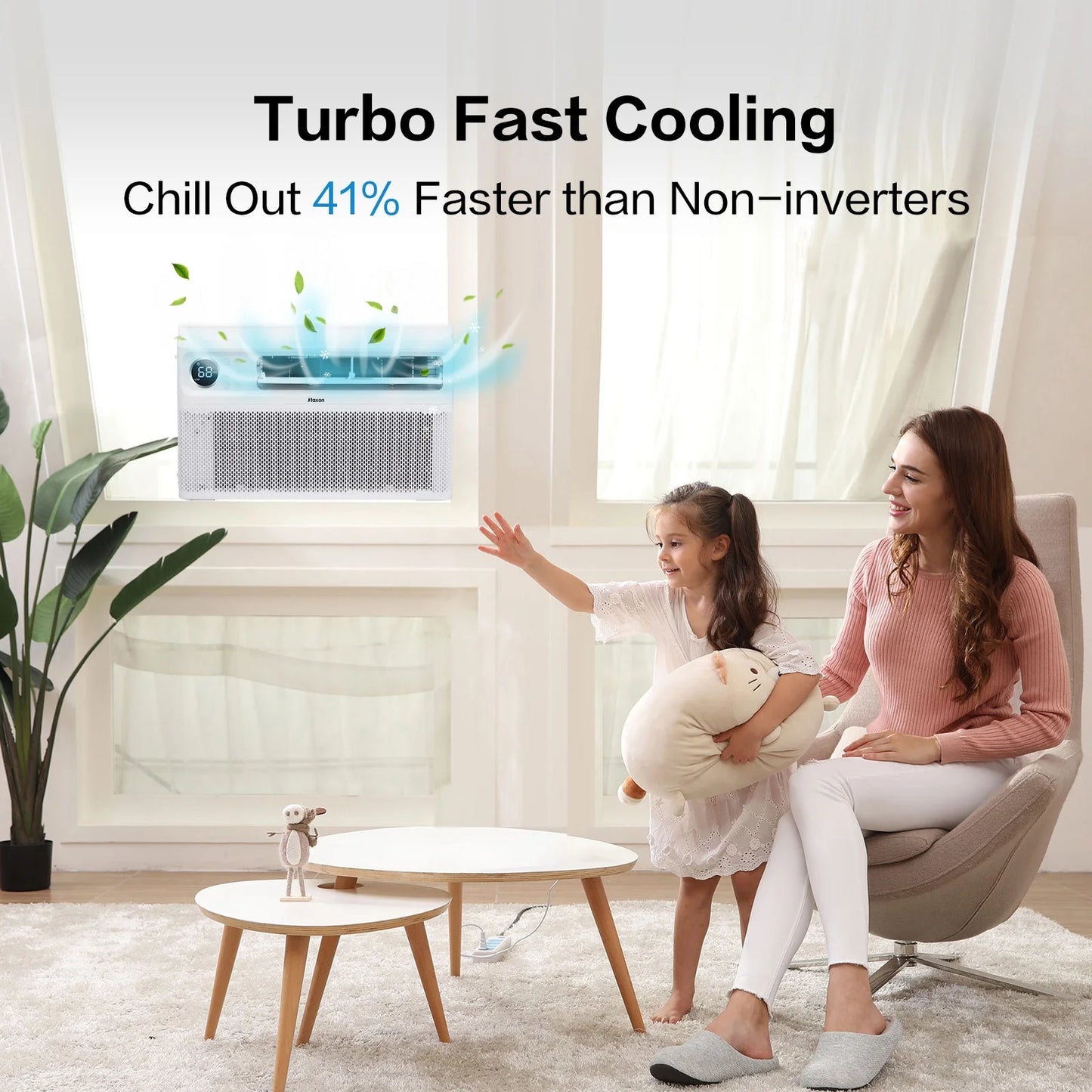 Energy Star 12000 BTU Inverter Window Air Conditioner, Energy-Saving Window AC Unit with APP & Voice Control, Ultra Quiet & Easy Installtion Design, Work with Alexa/Google Assistant