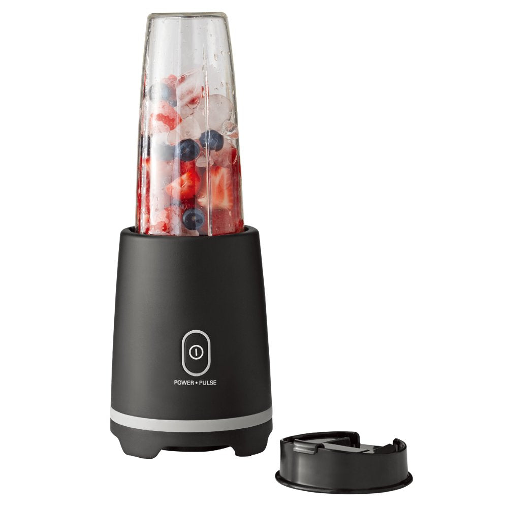 Black Single-Serve Blender with 1 Travel Lid, 16 Oz, New