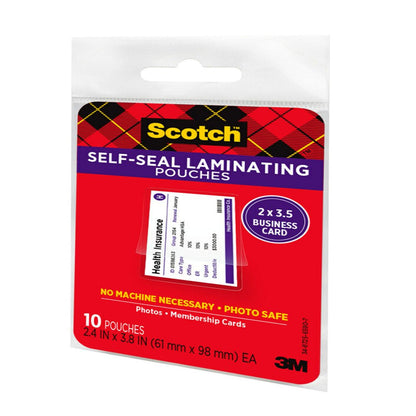 Self-Sealing Laminating Pouches, 2.4 in X 3.8 In, 10 Pouches