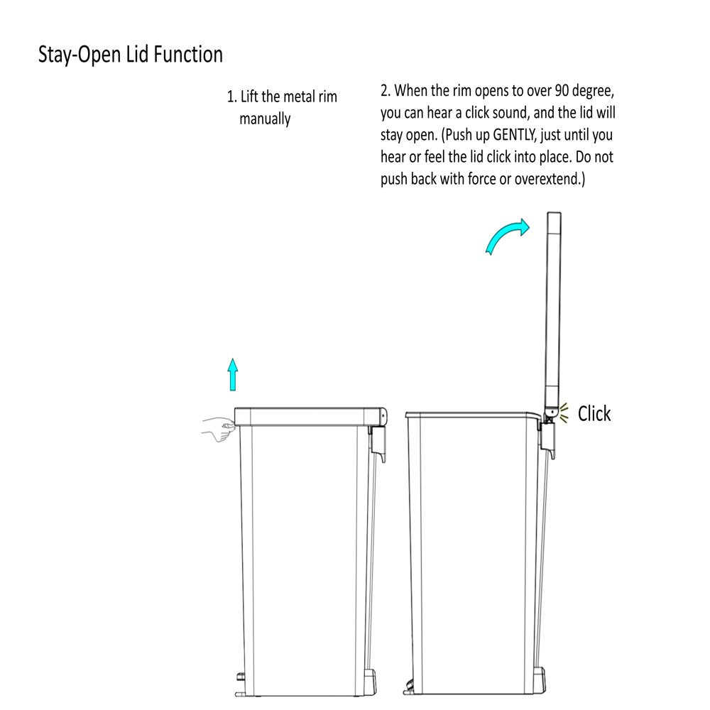 10.5 Gallon Trash Can, Plastic Slim Step-On Kitchen Trash Can, Black