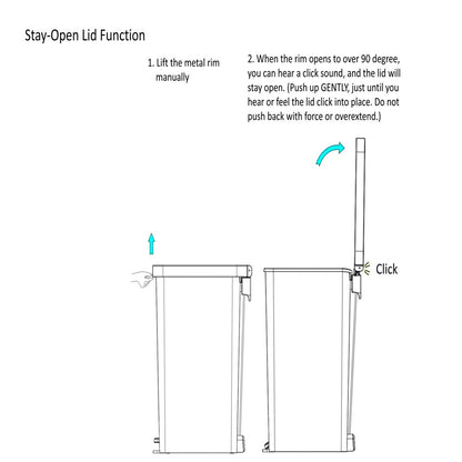 10.5 Gallon Trash Can, Plastic Slim Step-On Kitchen Trash Can, Black