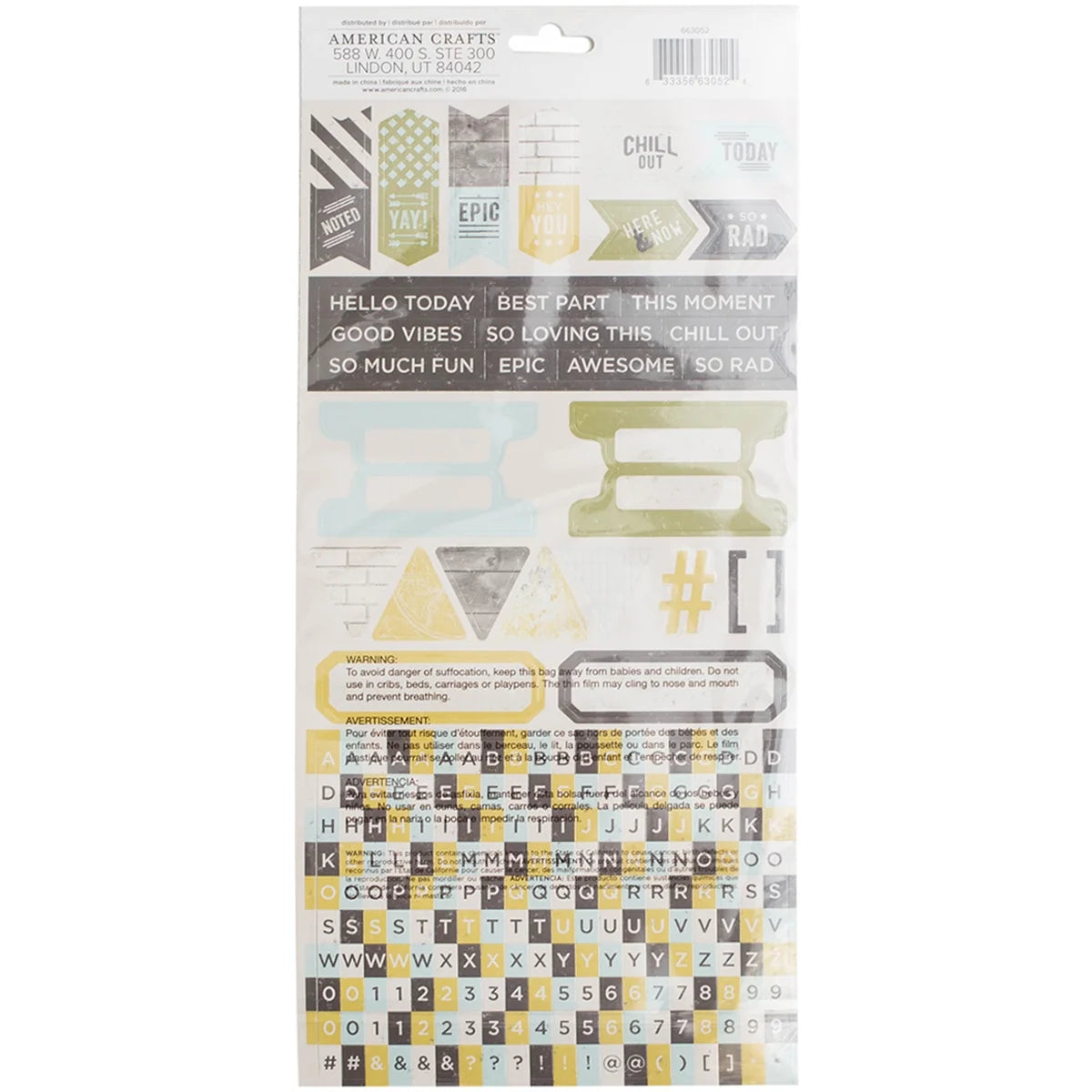 High Five Cardstock Stickers 6"X12" 2/Sheets-