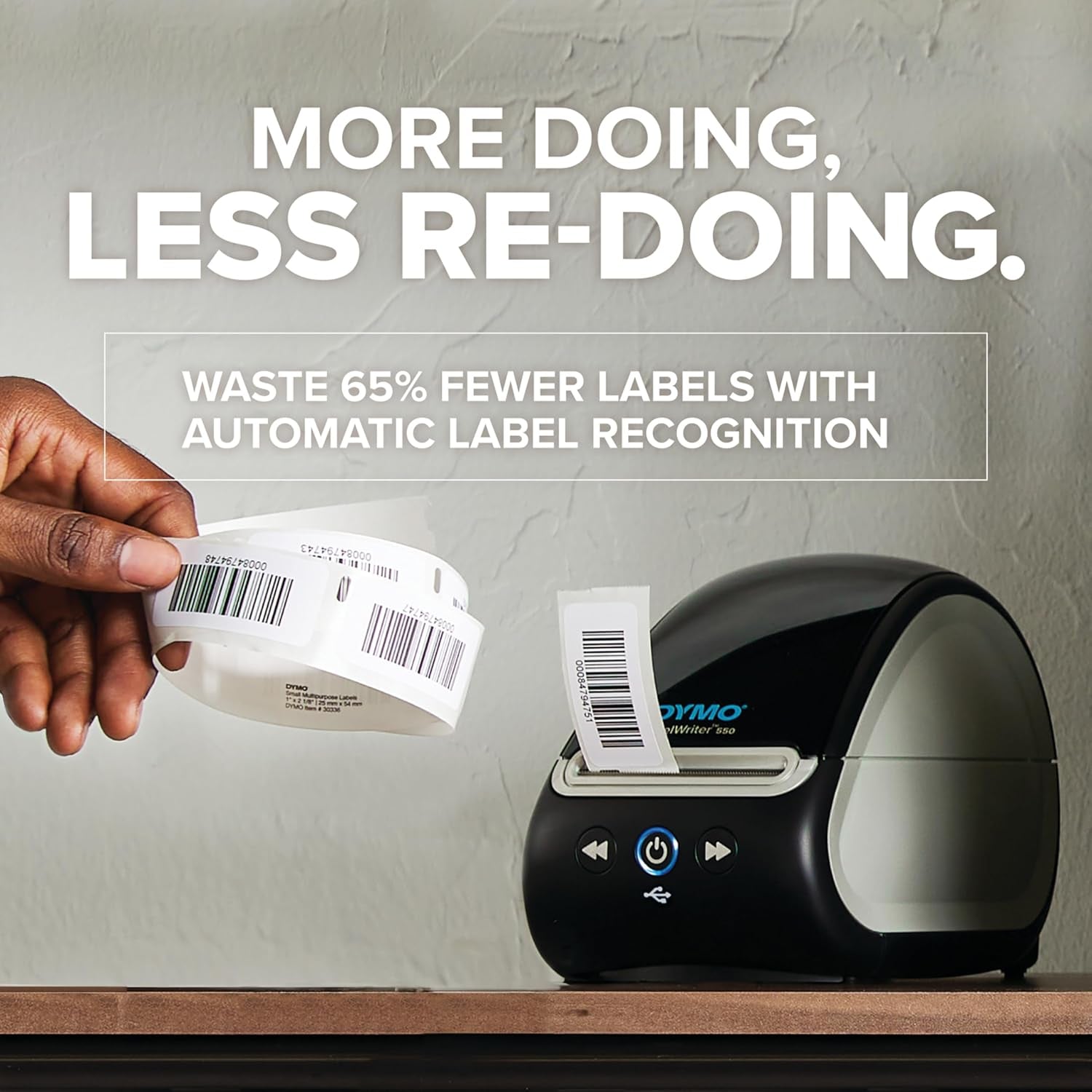 DYMO Labelwriter 550 Label Printer Bundle Label Maker with Direct Thermal Printing Automatic Recognition Includes 1 Roll Each: Address Labels Multipurpose