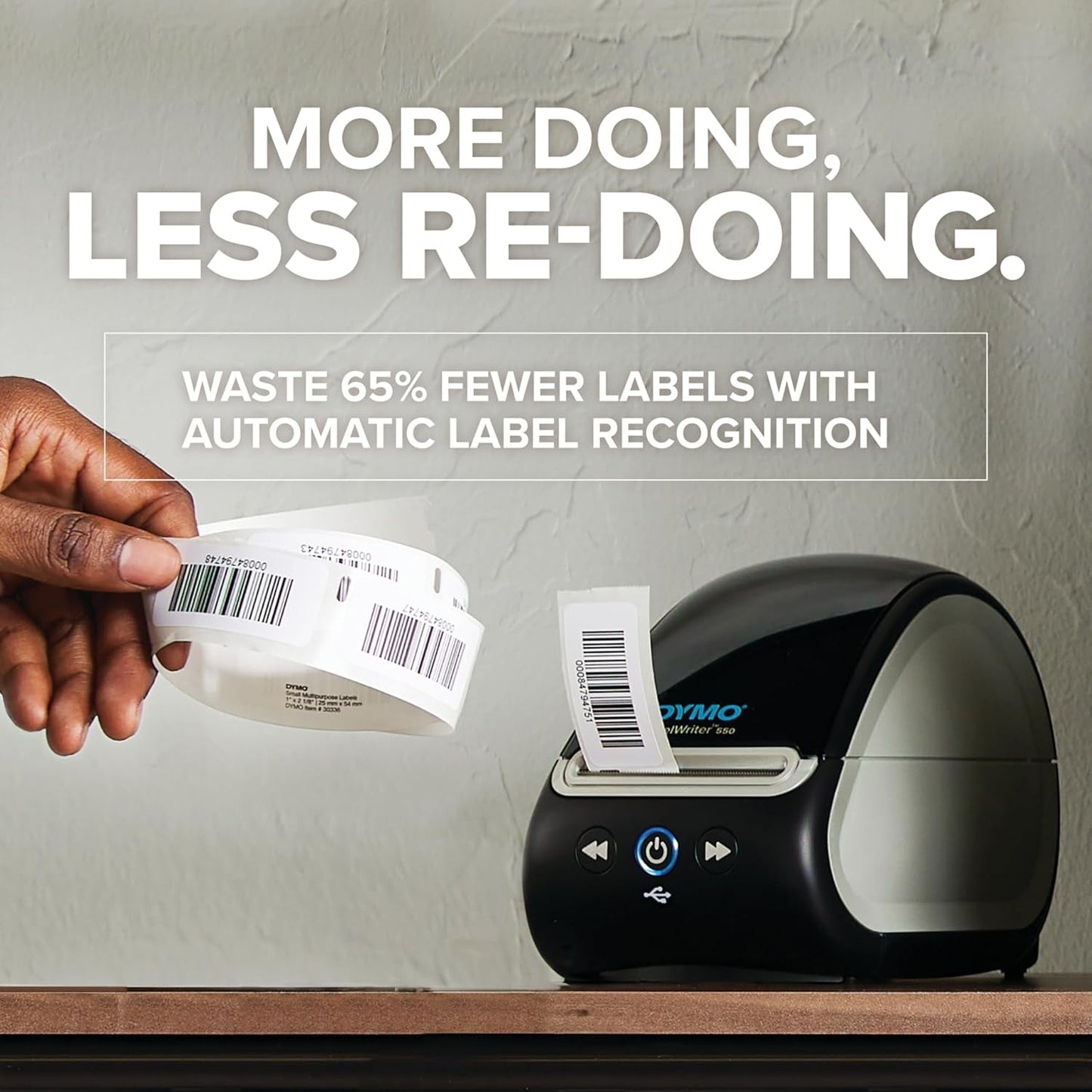 DYMO Labelwriter 550 Series Label Printer with Dymo-Branded Label Compatibility Automatic Recognition Low Waste Optimized Direct Thermal Printing and Plastic-Free Packaging