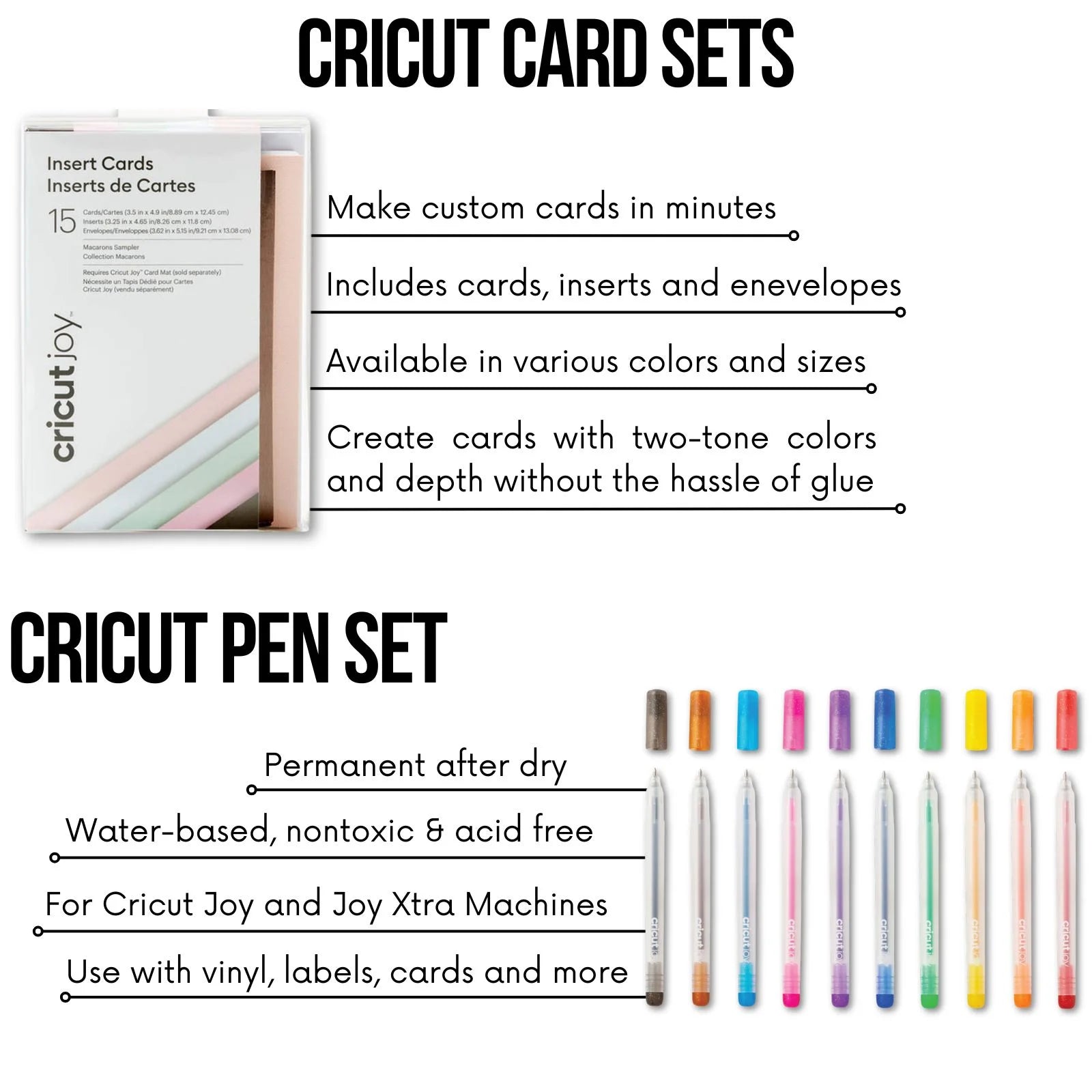 Cricut Deluxe Vinyl Materials and Accessories Bundle for Cricut Joy Machines, 44 Count