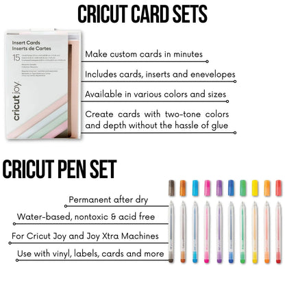 Cricut Deluxe Vinyl Materials and Accessories Bundle for Cricut Joy Machines, 44 Count